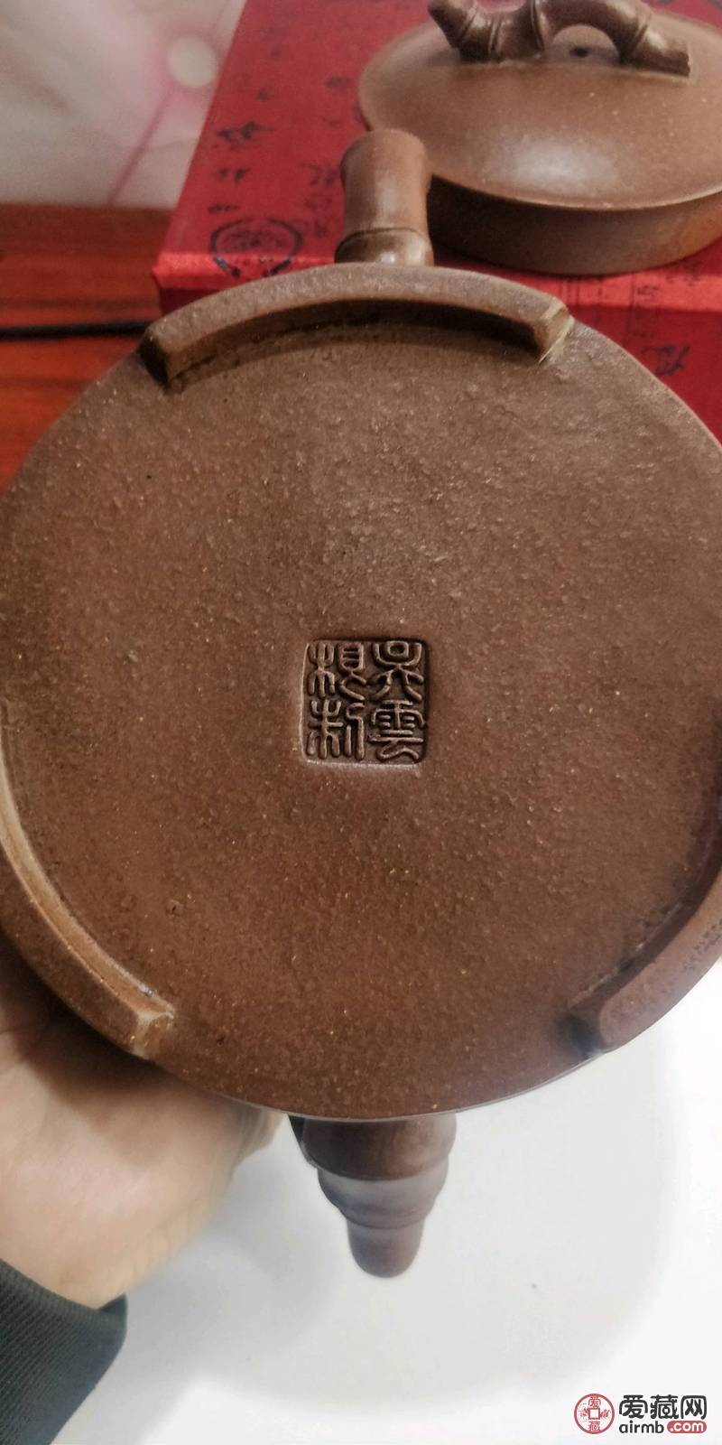 紫砂壶  粗砂竹段紫砂壶 容量