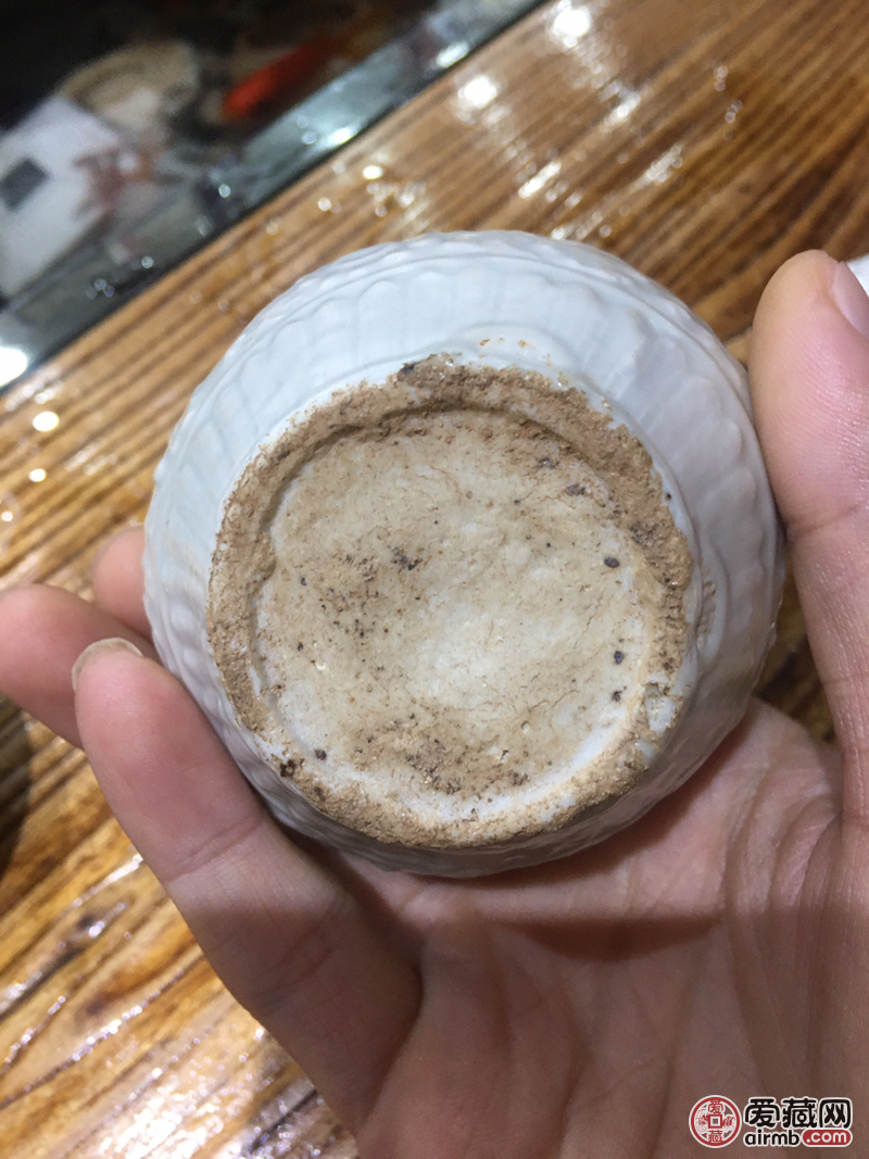 元代枢府窑印花小罐，大开门，品