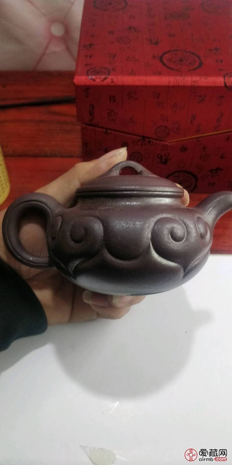 紫砂壶  仿古如意壶  落灰釉