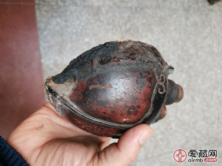 清代土漆火药壶，形质工非常到位