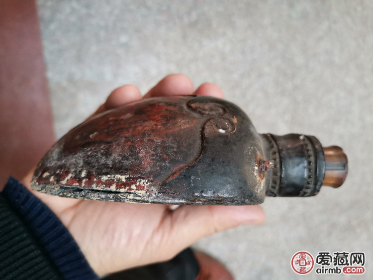 清代土漆火药壶，形质工非常到位