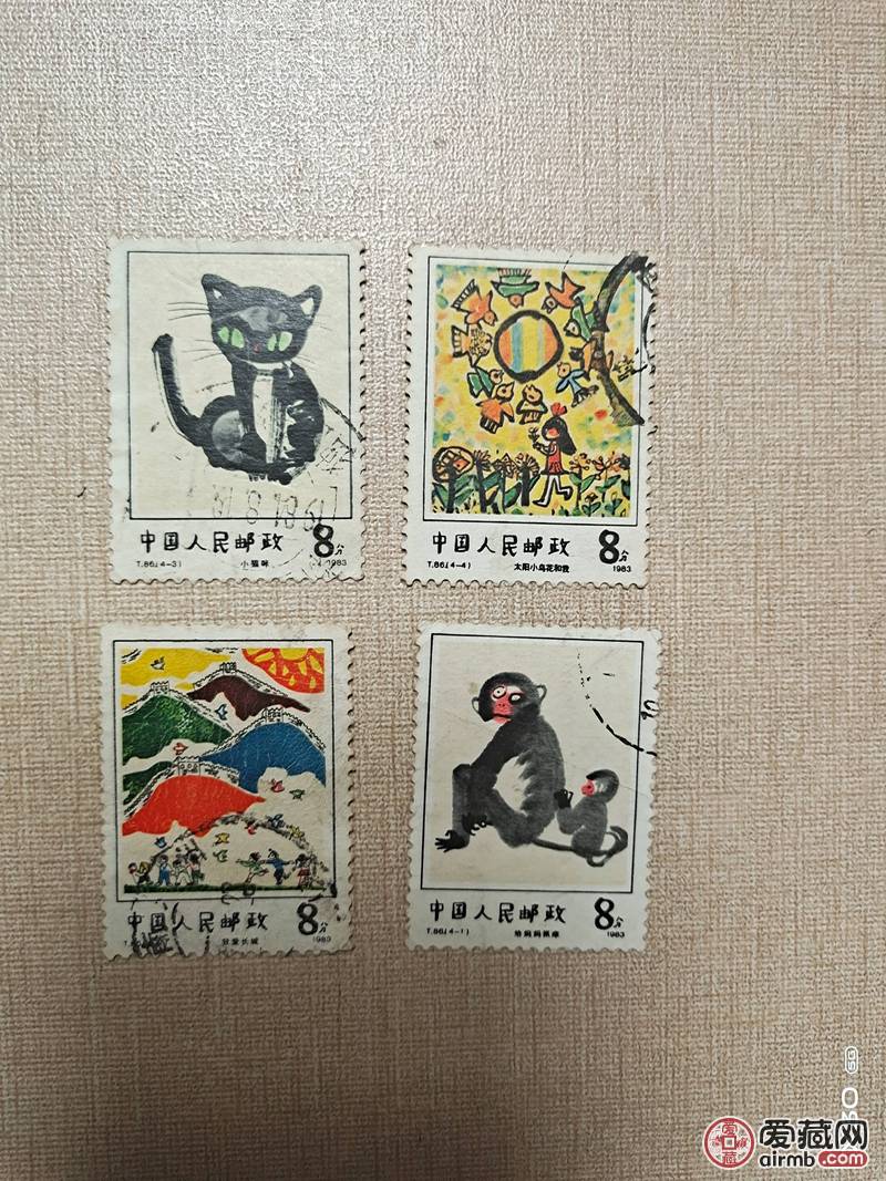 1983年T86儿童画，一套4