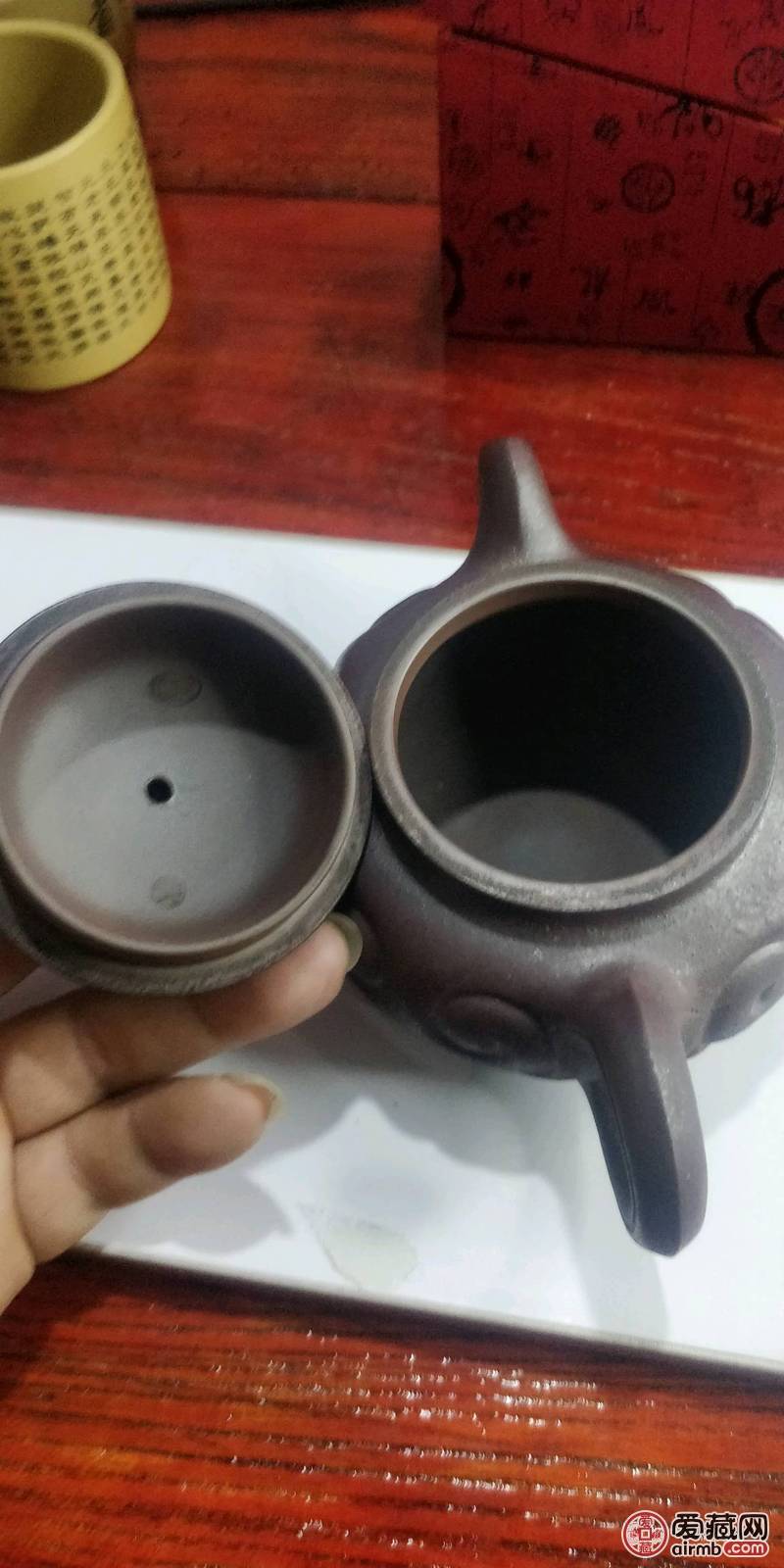 紫砂壶  仿古如意壶  落灰釉