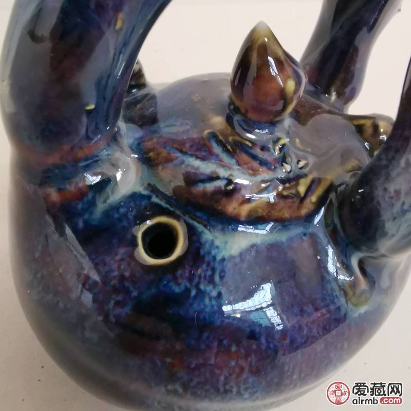 提梁壶，霁蓝釉提梁壶\n   