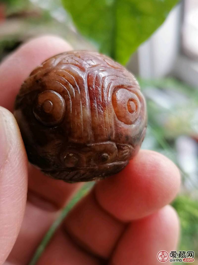 辽金，玛瑙瓜棱珠，手工打磨痕迹