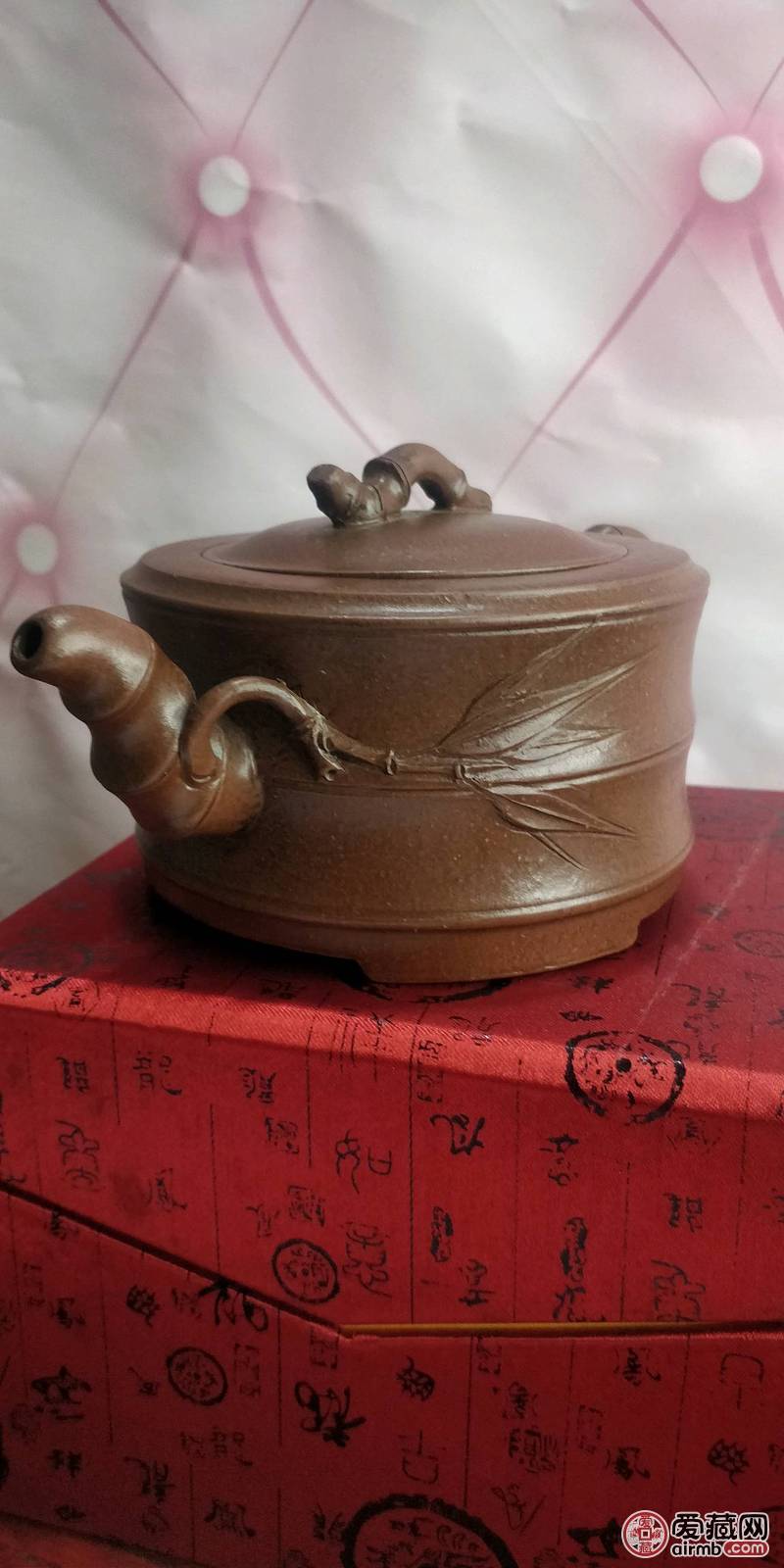 紫砂壶  粗砂竹段紫砂壶 容量