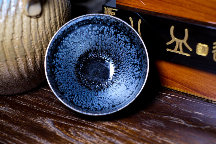 建窑建盏传承匠人叶大泗浮星作品