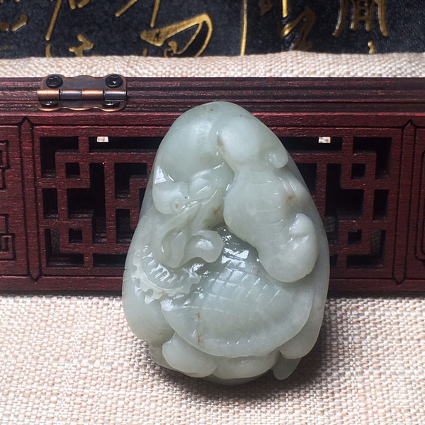 天然和田玉龙龟把件手工雕刻新疆料玉质细