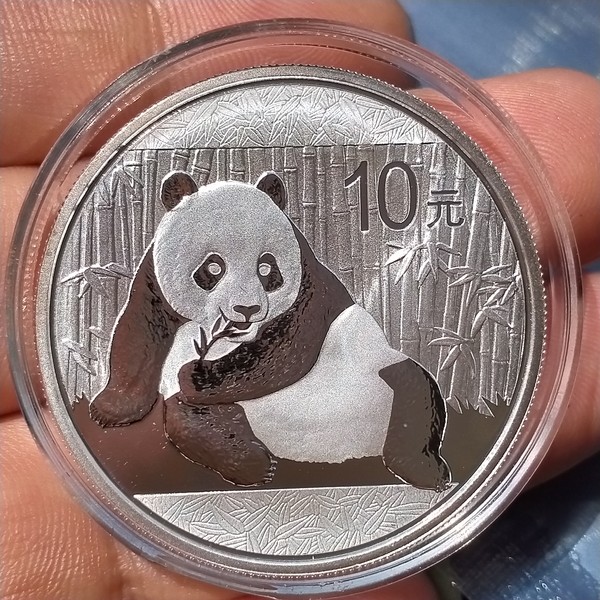2015年30克熊猫银币,收藏佳品,有雾斑