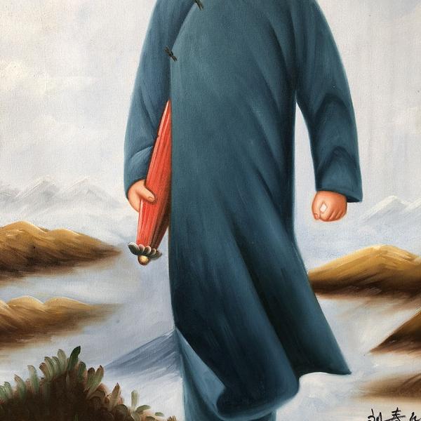 油画133刘春华人物,纯手绘油画,10474