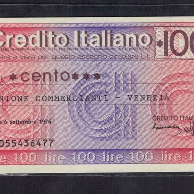 意大利信贷银行1976年9月6日于威尼斯开具的10