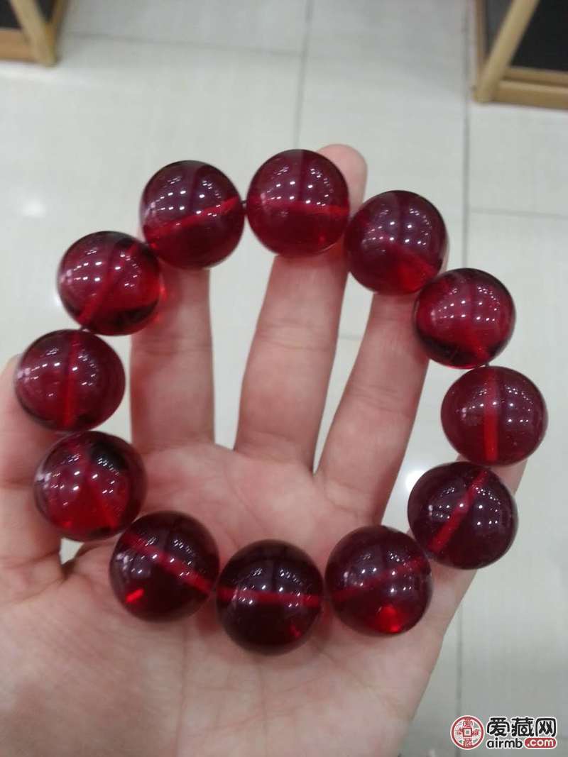 血珀圆珠2.0手串12颗珠子实物更真假_图片_价格_评级