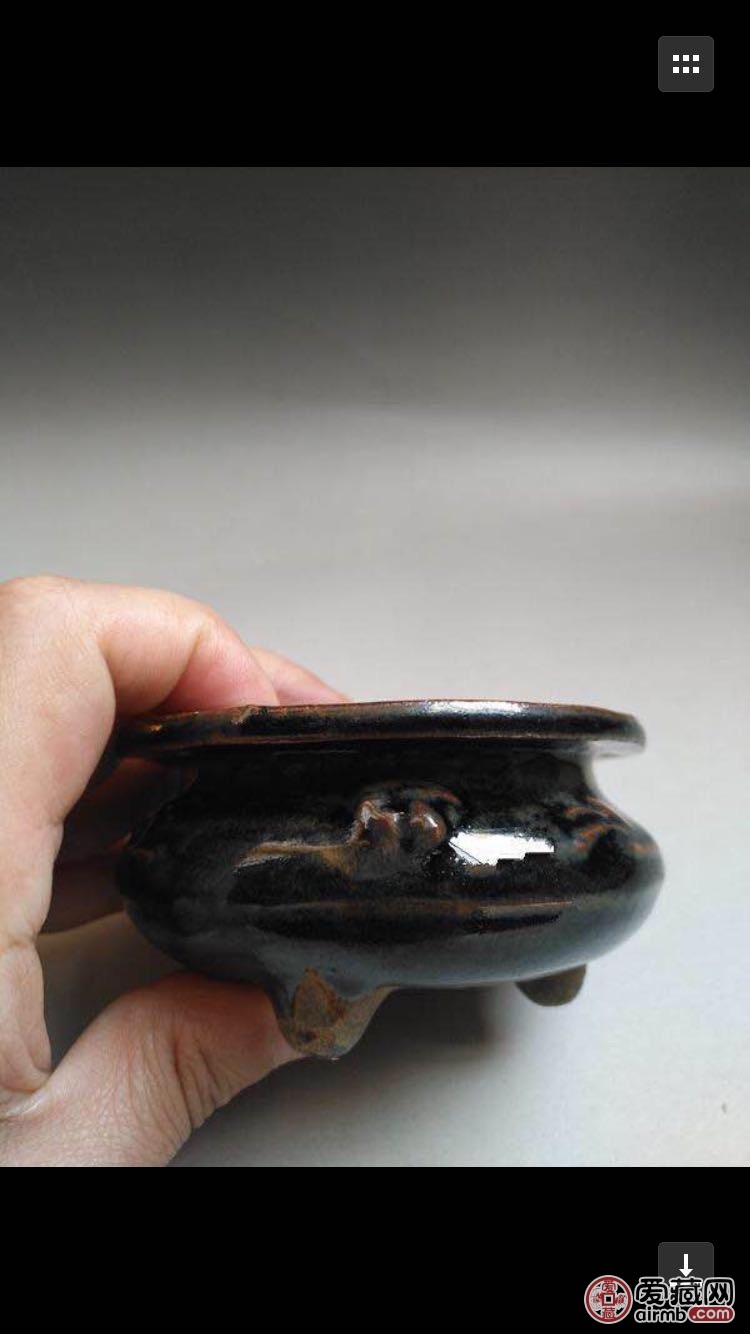 清中期八卦黑釉香炉-全品