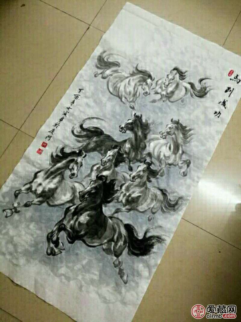 真迹作品马到成功100%原创纯手绘,假一赔十【作者简介】周士宸,画家