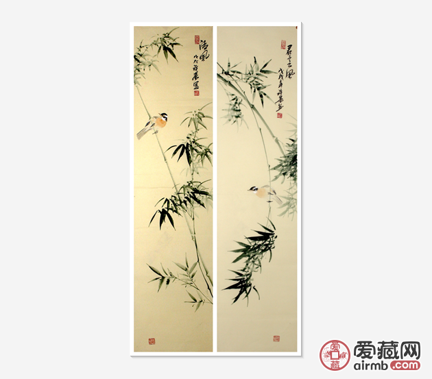 许墨保真手绘作品!m3600【翠竹雅韵双-价格42元-爱藏拍卖-爱藏网