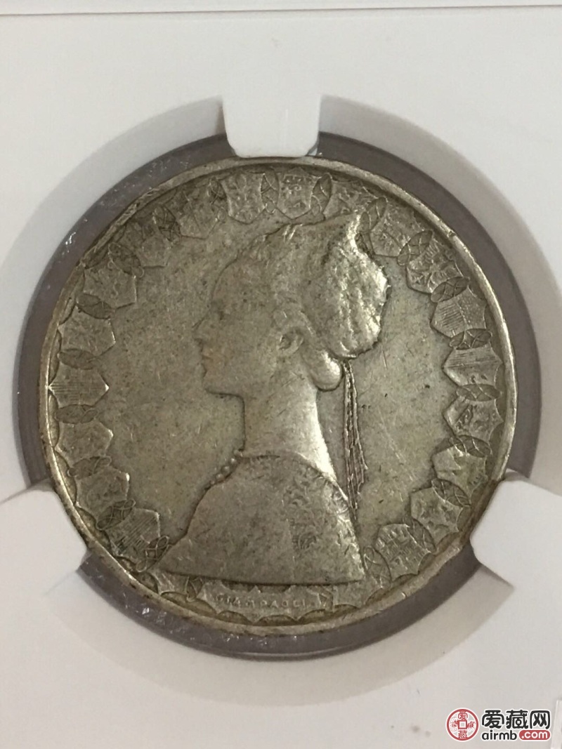 版别:意大利银币500里拉,帆船女神年代:195