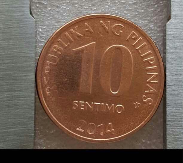 上世纪九十年代菲律宾硬币菲律宾10仙红铜硬币.