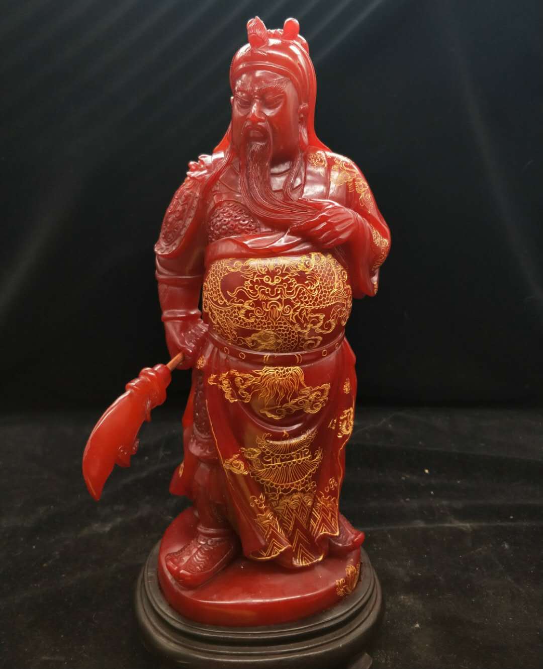 红田黄关公,长约10cm,高约