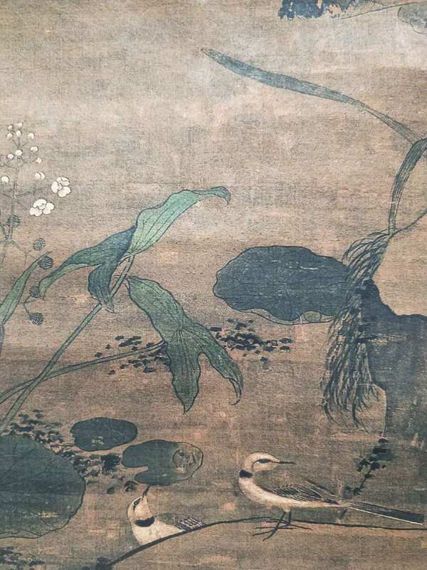 吕纪款作品【秋鹭芙蓉图】卷轴字画一幅,画工精湛,栩