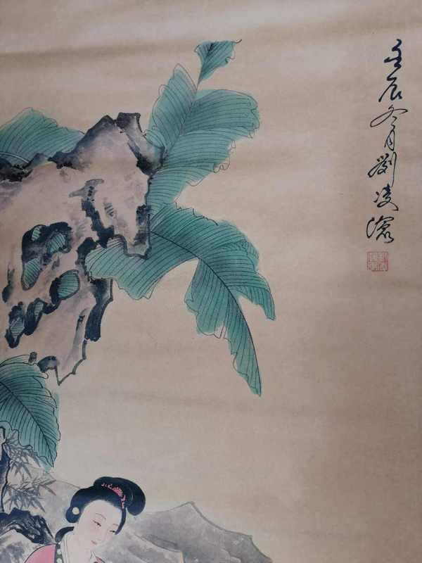 琴瑟和鸣卷轴字画一幅画工精湛栩栩如生尺寸