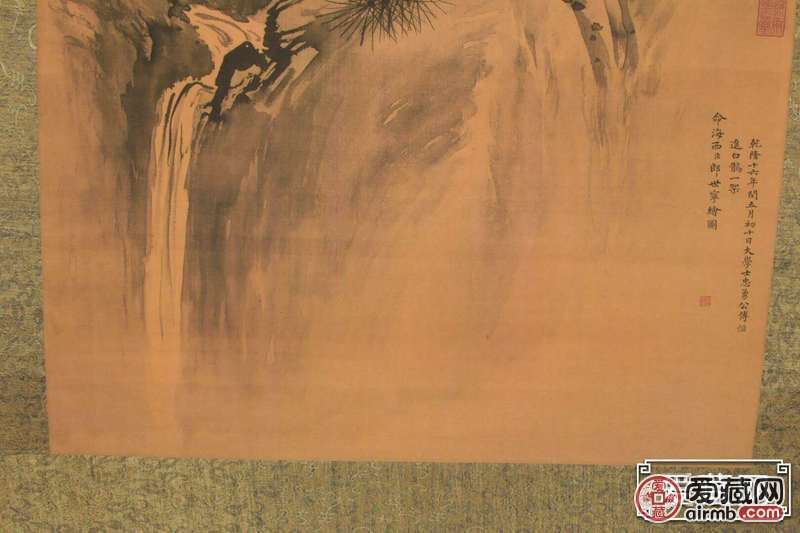 郎世宁白鹘图老卷轴中堂挂画一副,真假_图片_价格