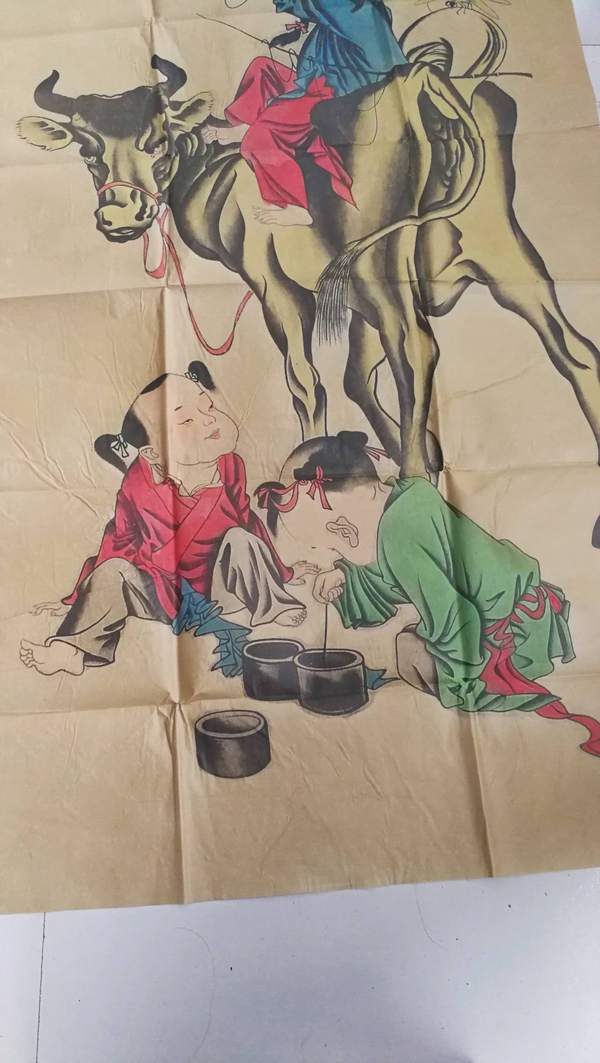 婴戏图作者简介陈少梅精品收藏画工精湛实物