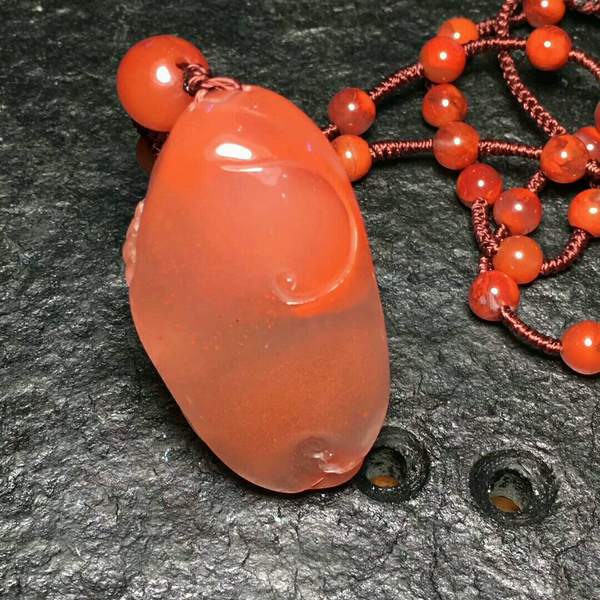 极品天然凉山南红玉九口料漂红福如东海原矿绝对