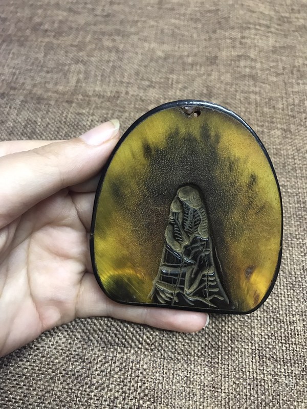 牛角挂饰一个,色泽温润,工艺精美真假_图片_价格_评级-工艺作品-爱藏