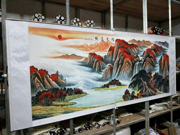 鸿运当头落款刘继伟作品画装饰精品宣纸横幅画帛