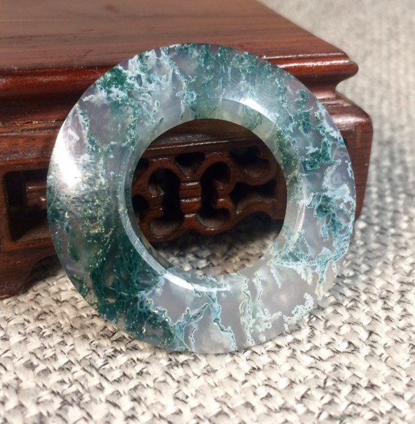 老水草玛瑙环完整少见水草好看直径4厘米厚