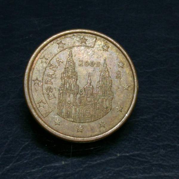 0元起拍欧元大教堂5分硬币1枚多年收藏实物拍