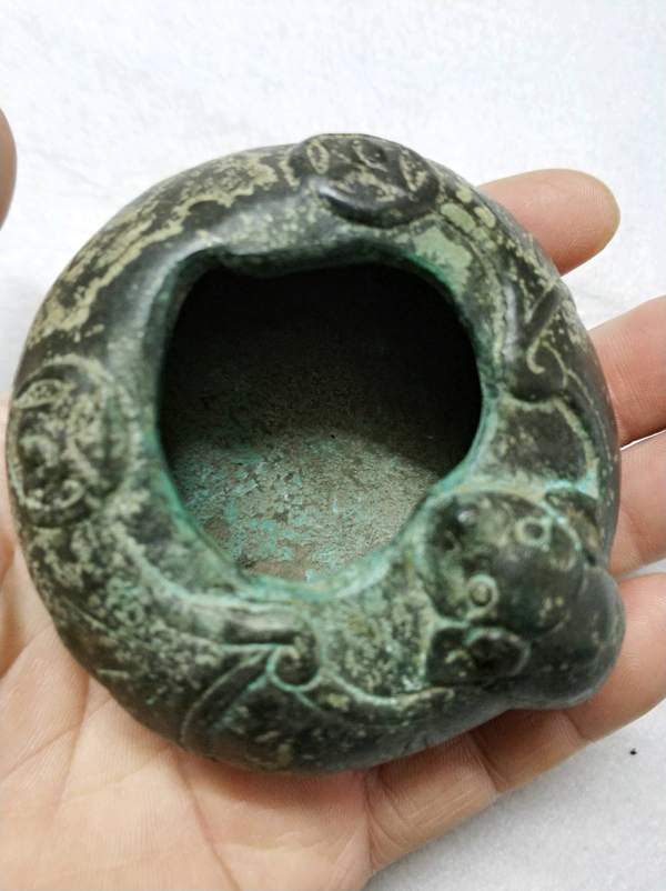 古董收藏民间藏品福寿双全笔洗包浆厚重造型精美绝