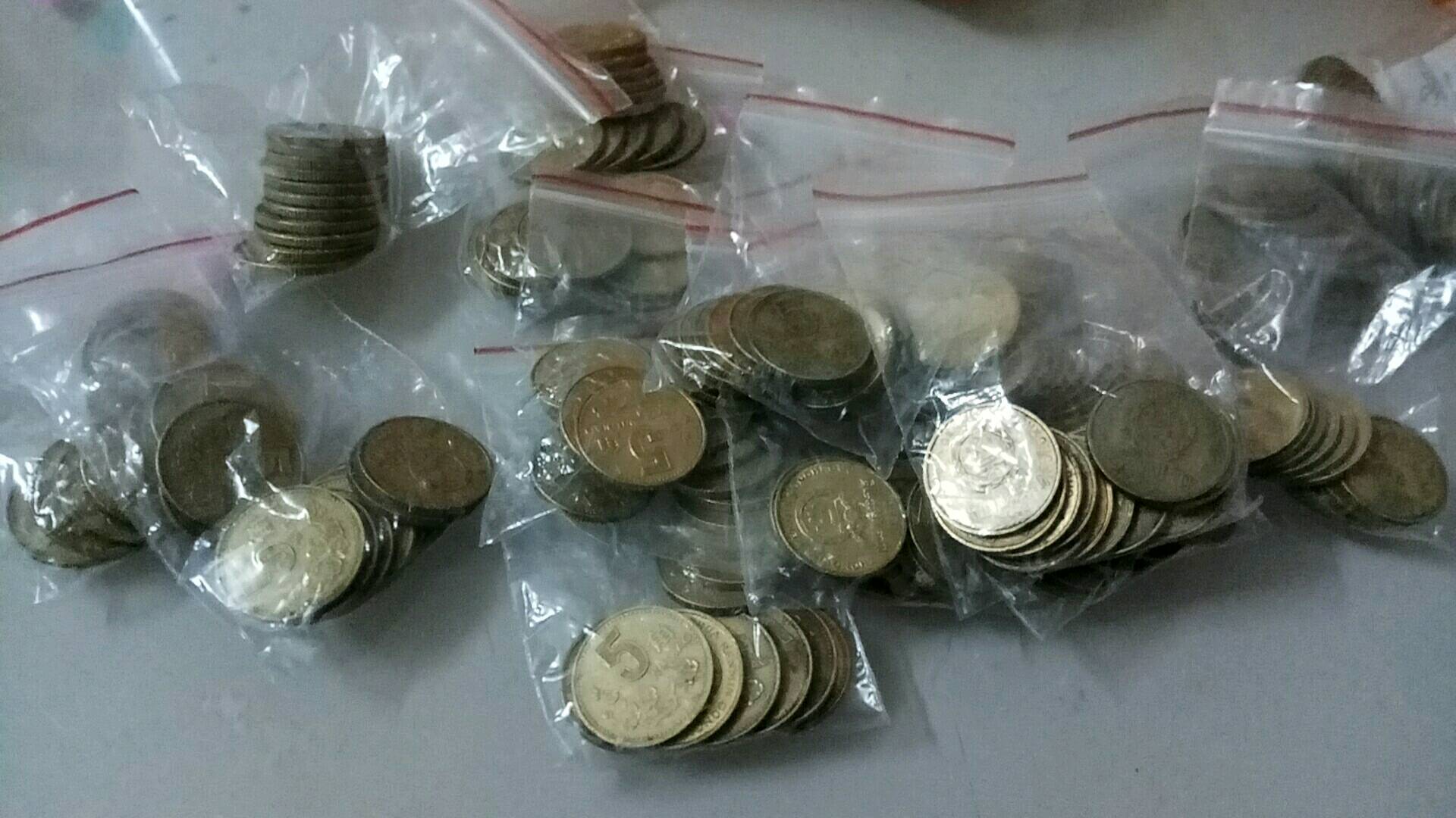 94年梅花五角硬币50个.流通
