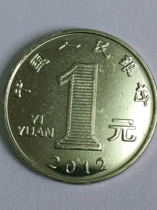 硬币2015年1元硬币背面菊花多处多肉2012