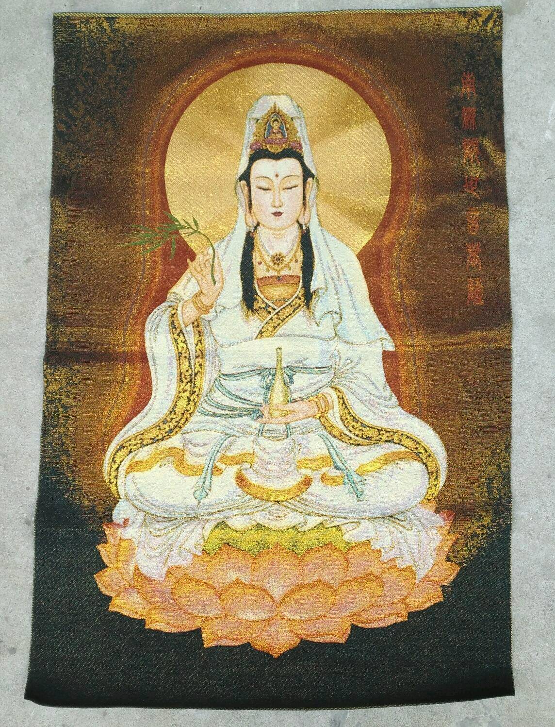 藏传精美唐卡 观音织锦画『名称