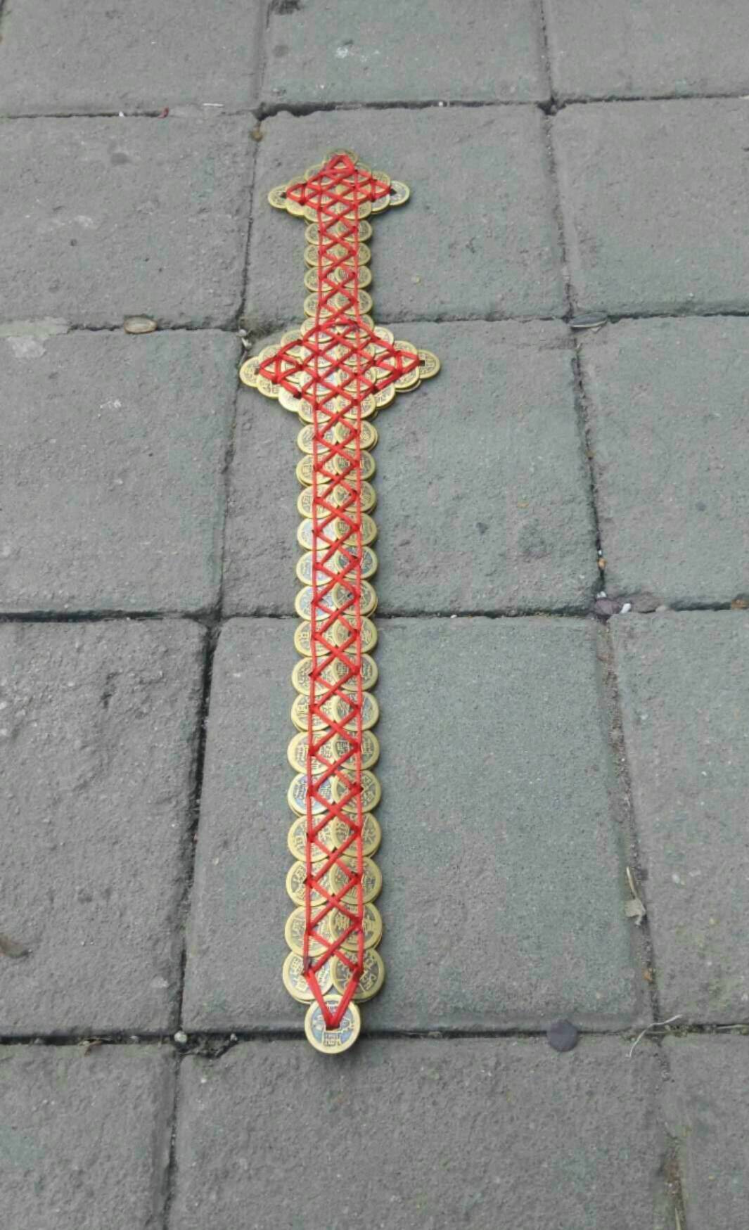 纯手工编制而成铜钱【辟邪剑】一