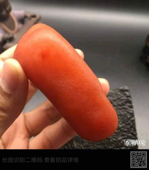 0起拍金丝玉红色原石把件料子重142克