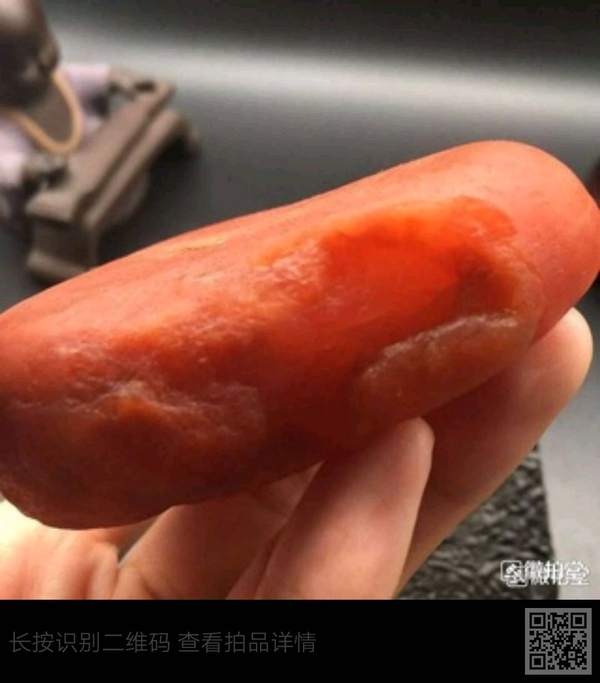 0起拍金丝玉红色原石把件料子重142克