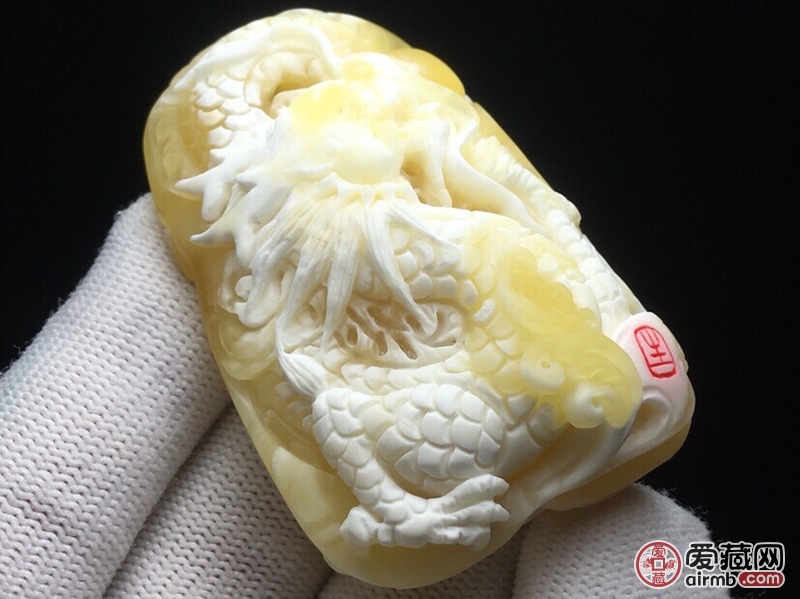 天然蜜蜡【天艺大师 何光生】著名雕刻【龙-价格8843元-爱藏一口价-爱