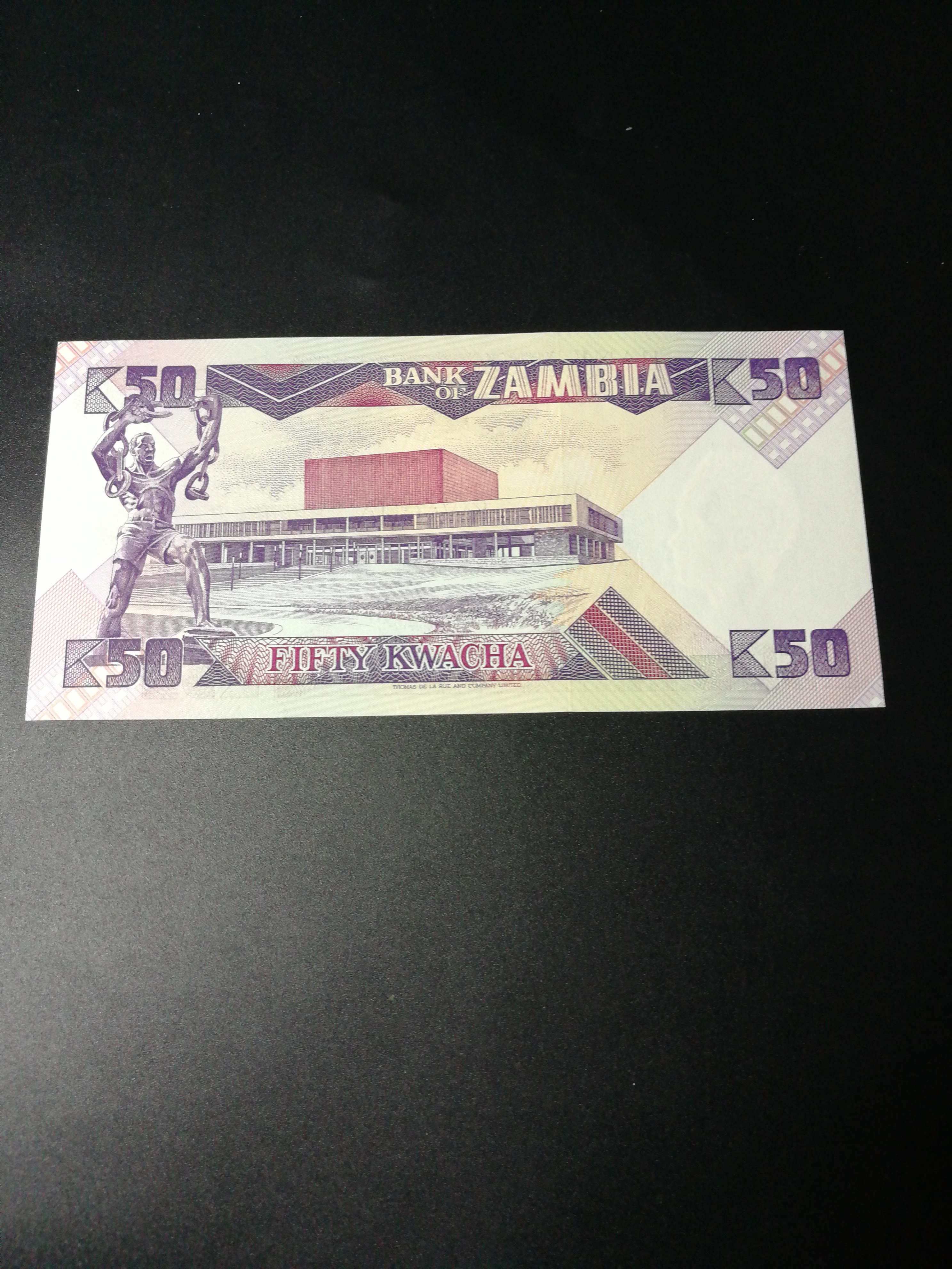 73赞比亚纸币克瓦查一张包真附简介绝品荧光效