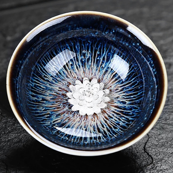 银盏内部纯银莲花