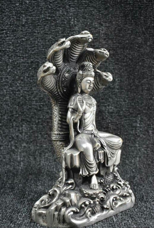 龙树菩萨五头蛇观音摆件拍品规格长15c