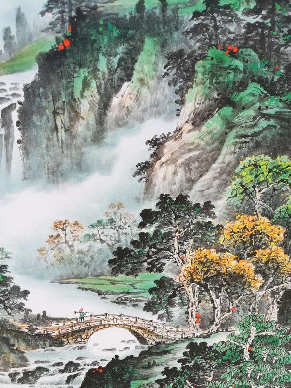 精品放漏小桥流水作者张大千