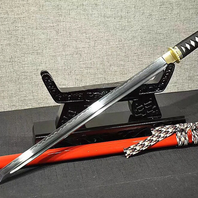 龙泉宝剑唐刀品名红直刀10烧刃唐刀尺寸