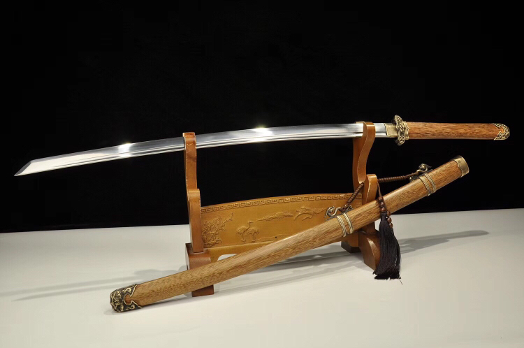 龙泉宝剑唐刀唐刀铜装弯款10钢尺寸全长1