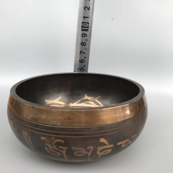 收来的佛音颂钵铜磬碗瑜伽摆件钵盂法器手工纯铜理疗