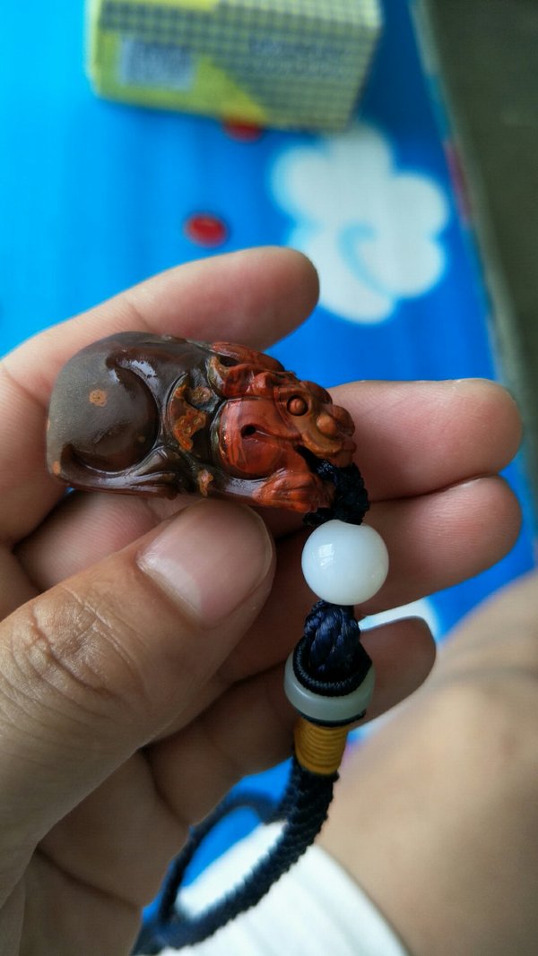 战国红玛瑙貔貅手把件做工好便宜放漏保真假一赔