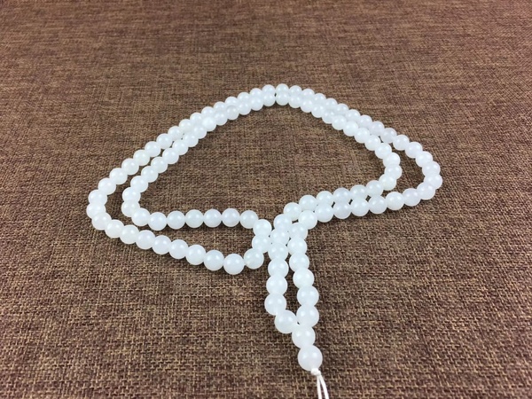 规格直径8mm108颗和田玉青海料佛珠项链玉