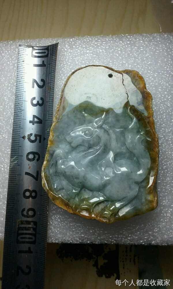 缅甸老坑a货翡翠原矿原石手把件马到功成把件摆件