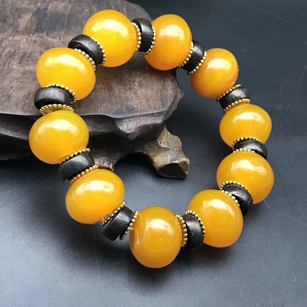 精品保真天然黄玛瑙珠手链,带国